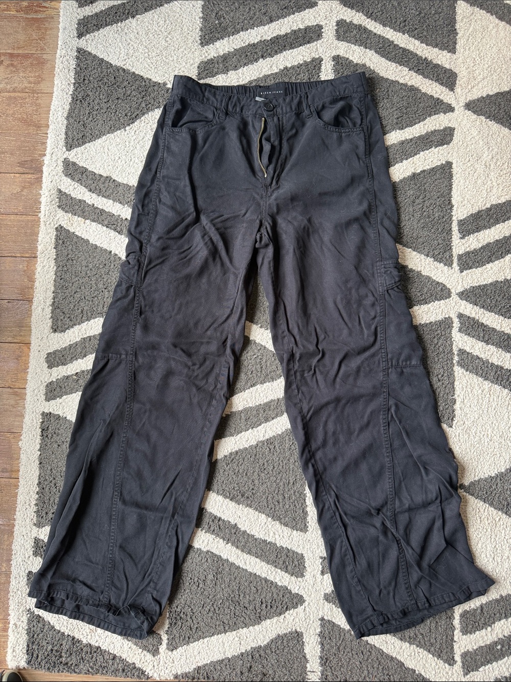 Women’s Black Cargo Pants with Drawstring Waist